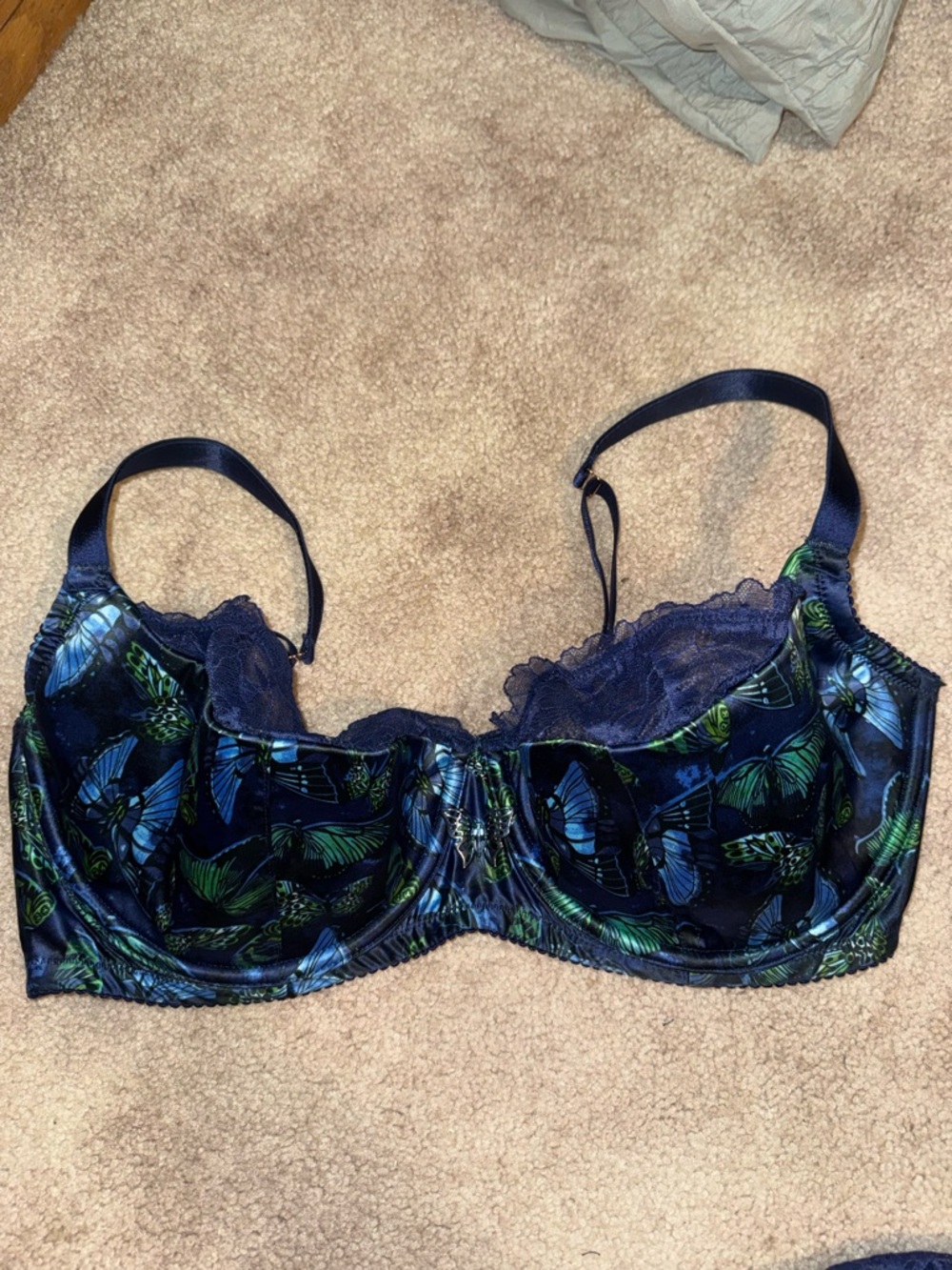 Savage X Fenty Baroque Butterfly Lace Half Cup Bra and Underwear